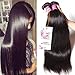 UNICE Hair 10A Malaysian Straight Human Hair 3 Bundles Unprocessed Virgin Human Hair Weave Extensions (14 16 18 inch)