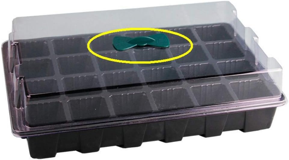 Doubleer 24-Hole Seedling Tray Plastic Nursery Pot with Air Hole Lid Garden Plant Germination Kit Grow Box