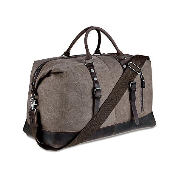 Borsone da Viaggio per Sport di tela e pelle Borsa Weekend Bag Uomo/Donna  Vintage – TravelKit