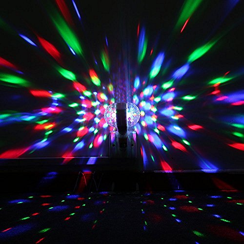 MINO ANT Disco Ball Light- 6W Rotating LED Multicolor Crystal Strobe Bulb, Cool Accessories and Decor for Halloween Christmas Party Birthday Bar or Karokee (White) ¡­ - Thumbnail 4