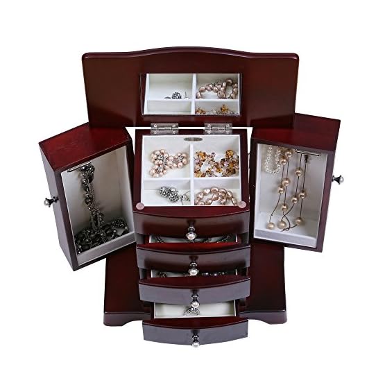 Mele & Co. Bette Wooden Jewelry Box (Mahogany Finish) - Image 4