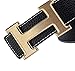 Men Belt Business Casual H Buckle Leather Belt with Pin Buckle