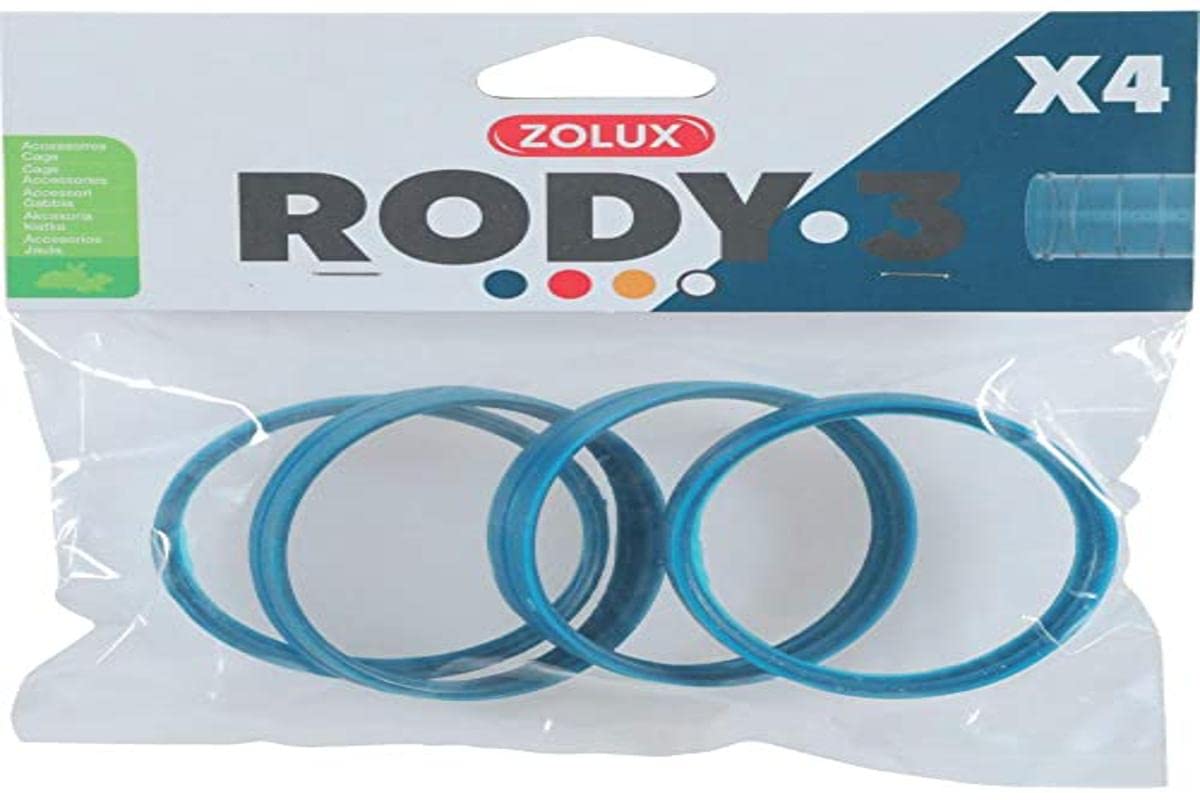 Zolux ZO-206033 – 4 Rings for Rody Tube, Colour Blue, Size Diameter 6 cm for Rodents – ZO-206033