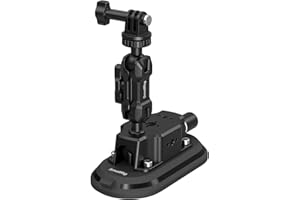 SmallRig 3 x 6 Car Suction Cup Mount for Action Cameras, Suction Pad with Manual Pump Lock, Dual Ball Head Magic Arm, Windshi