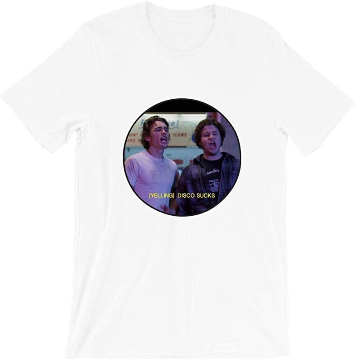 Freaks And Geeks Disco Sucks James Franco Funny Seth Rogen Jason Segel Vintage Gift Men Women Girls Unisex T Shirt White 4x Large Amazon De Bekleidung