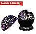 Night Light Kids Lamp, Romantic Rotating Sky Moon & Cosmos Cover Projector Night Lighting for Children Adults Bedroom, Mood/Decorative Light, Baby Nursery Light, Living Room Gift (Black)