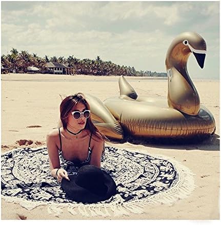 75"/190cm,Giant Inflatable Golden Swan Pool Float , Inflatable Float Toy With Rapid Valves For Adults & Kids