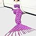 Mermaid Tail Blanket Handmade Crochet Knitting Sofa Bed Blanket Soft Living Room Sleeping Bag for Adult Teens Kids Christmas Gift (Rainbow - Pink)