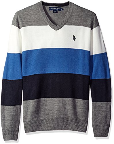 U.s. polo assn. men s vee neck stripe acrylic, moon hea…