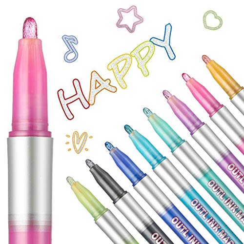 Outline Marker Pens Marker Pen For Highlight Double Line Outline 