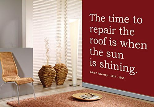 Wall Sticker Family Wall Quotes Vinyl Lettering Wall Art Decal DIY The Time to repair the Roof is when the sun is shining home decor