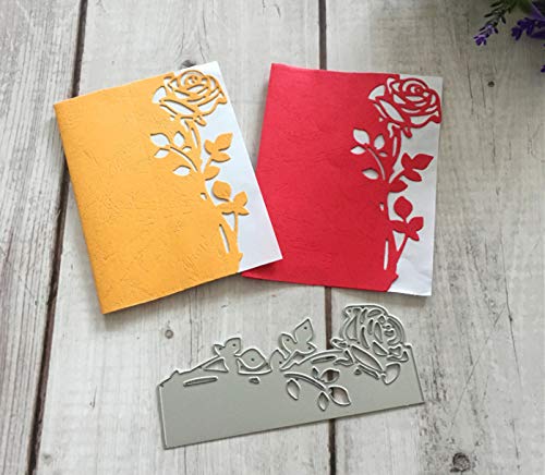 image for Wocst 1 Pack 4.6x1.8inch New Rose Pattern Embossing Cutting Dies,Die C
