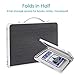 Foldable Laptop Table, Superjare Bed Desk, Breakfast Serving Bed Tray, Portable Mini Picnic Table & Lightweight, Folds in Half with Inner Storage Space - Black