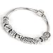 RUBYCA Tibetan Silver Tone Color Spacer Loose Beads and 1pcs European Charm Bracelet Mix 100pcs DIY
