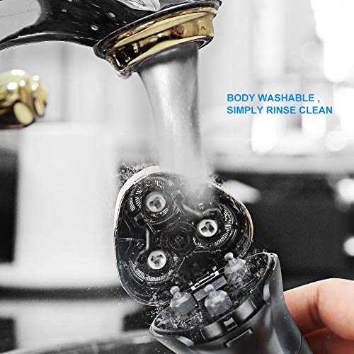 Ceenwes Electric Razor Waterproof Hair Clippers Electric Shaver Cordless Clippers Hair Trimmer Mens Rechargeable Electric Razor Wet & Dry Rotary Shavers with 4 Guide Combs for Men Kids Babies (Black) - Thumbnail 4