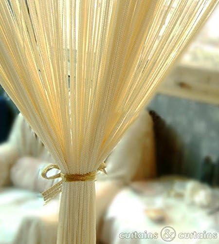 Pindia Decorative Divider String Thread Room Door Curtain Cream