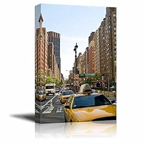 Canvas Prints Wall Art - New York City Streets are Crowded with Taxi Cabs All The Time. | Modern Wall Decor/Home Decoration Stretched Gallery Canvas Wrap Giclee Print - 12" x 18"
