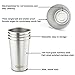 Stainless Steel Pint Cup - 18/8 Food-grade Tumbler Mug for Camping and Hiking - by Not Just A Gadget (Silver-pack of 5, 16 oz)