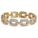 TOPGRILLZ 15mm Iced Out CZ Cluster Zircon Mariner Link Hip Hop Bracelet