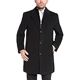 KIRKLAND Signature Men's Wool Cashmere Blend Overcoat Dress Coat, Variety (42S, Black)