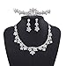 Wedding Pearl Crown Tiara Flower Rhinestone Crystal Neckalce and Earrings Jewelry Sets for Bridal (1#)