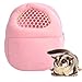 Yosoo 1 PCS Portable White Mesh African Hedgehog Hamster Breathable Pet dog Carrier Bags Handbags Puppy Cat Travel Backpack (M, White Mesh - Pink)