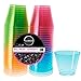 DuraHome - Hard Plastic Cups - 9 Oz. Party Cups Beverage Tumblers in Assorted Neon Colors (Blacklight Party) 50 Count