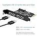 SupaHub PCI-E to USB 3.0 4-Port PCI Express Expansion Card, Windows XP, Vista, 7, 8, 10, Includes Driver and SATA 15-Pin Power Connector，2018 Version