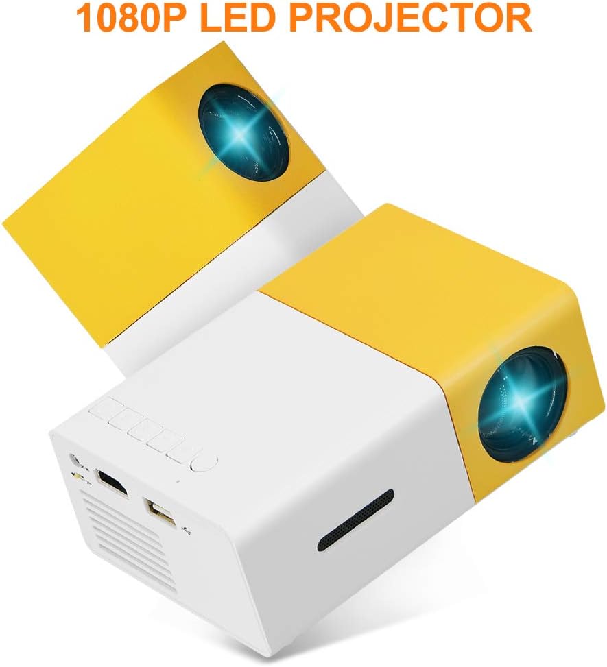 Mini Portable LED Projector - Tekpluze HD 1080P 400 Lumens Compatible for Movie Night, Children Gift, Party, Game, Home Theater Compatible with Phone, USB, PC, DVD, Game Consoles etc