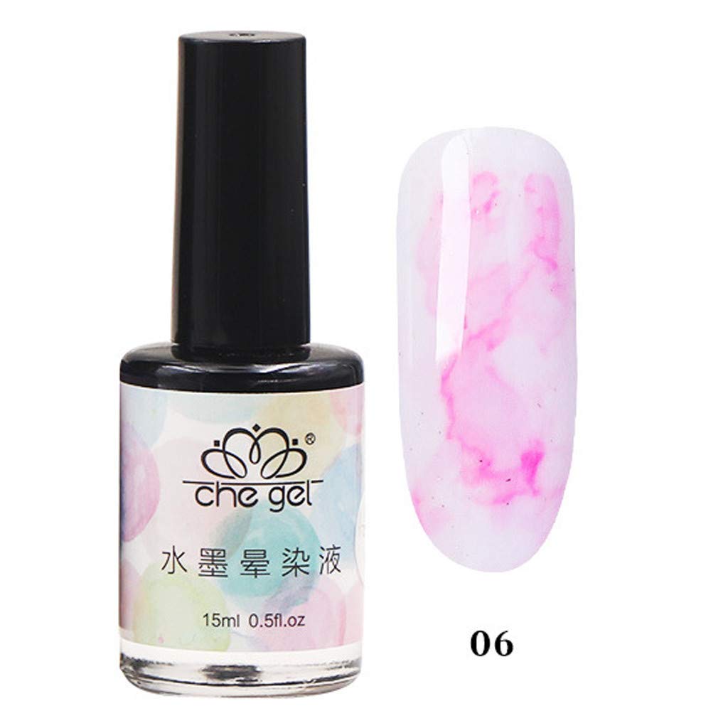 Shirazawa Nail Polish Gel 15 ML Watercolor Ink Liquid Effect Marble Gradient Manicure Women Smudge Marbled Water Dye Extension Glue No-Clean sealant Nail Sticker Nail Sequins Nail Glitter