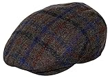 Men's Premium Wool Blend Classic Flat Ivy Newsboy Collection Hat (Medium, Big Plaid Brown)
