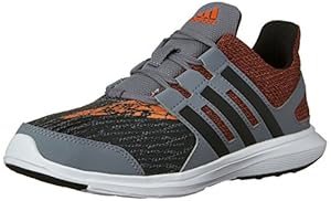adidas Performance Boys' Hyperfast 2.0 K Running Shoe, Grey/Black/Orange, 13.5 M US Little Kid
