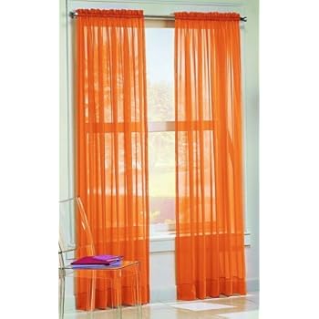 DreamKingdom - 2 PCS Solid Sheer Window Curtains/Drape/Panels/Treatment Brand New 58