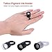 Tattoo Ink Ring, 100pcs Tattoo Ink Ring Pigment Ink Holder Container Cup with Sponge Eyebrow Tattoo Kits(Black Ring, White Cup)