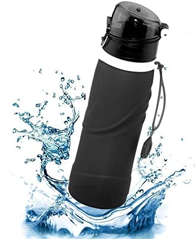 [FDA Compliant] LvShan Collapsible Water Bottles, Sport Water Bottles BPA Free,Sales Promotion ,750ml(26floz) (black)