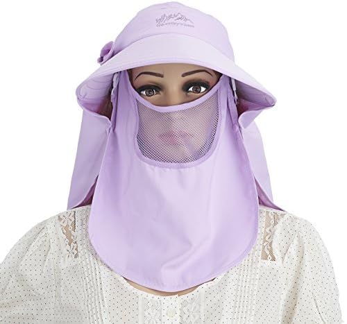 Sun Caps Flap Hats UV Protection Hat UPF50+ Sun Visor Foldable Wide Brimmed with Detachable Flaps Removable Neck Face Flap Cover Caps for Man Women
