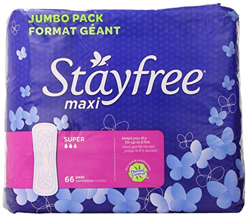 Stayfree Maxi Pads Super, 66 Count