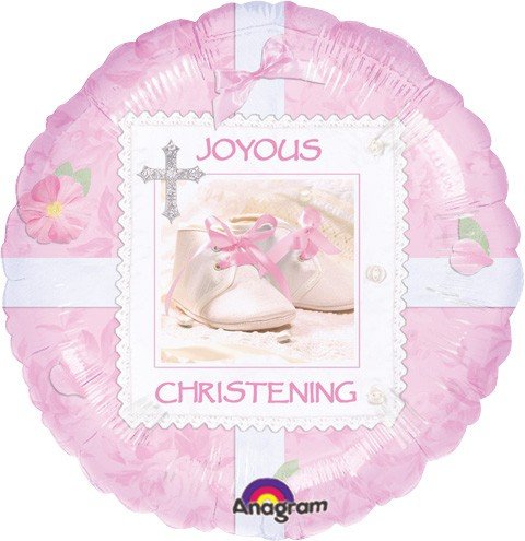 LuftBalloons Std Joyous Christening Pink Balloon
