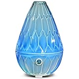 Essential Oil Diffuser 120ml Diamond Glass Aromatherapy Ultrasonic Cold Mist Humidifier 7 Color LED Lamp and Anhydrous Automatic Closing Office Home Bedroom Baby House Yoga Research (white)