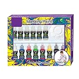 marbling Paint Kits Kids Water Color Ebru Starter Set Marbling Ink Paint Set for Paper Fabric Innovative Handmade Art craftsToys 8 Colors 20 ml for Each