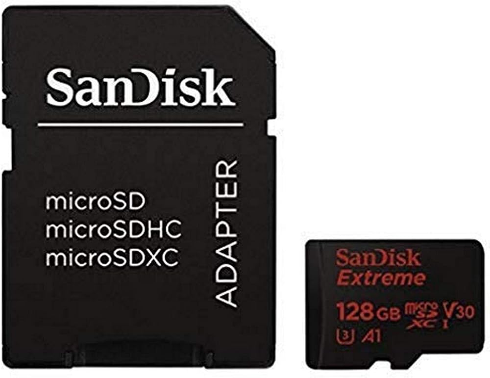 SanDisk Extreme 128GB microSDXC Memory Card + SD Adapter U3 V30 A1 100MB/s