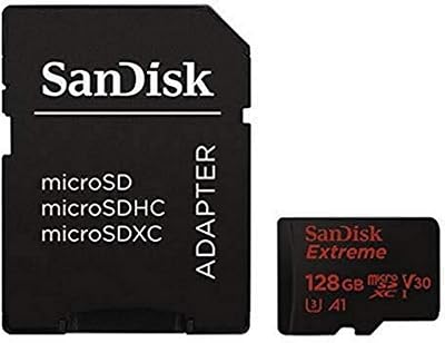 SanDisk Extreme 128GB microSDXC Memory Card + SD Adapter U3 V30 A1 100MB/s