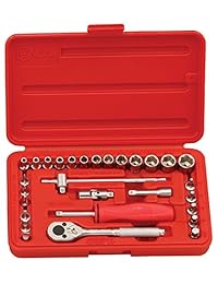 Genius Tools 29 Piece 1 4" Dr. Metric GS 229M   Juego de llaves de vaso