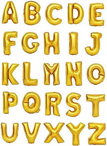 Zeato Single Alphabet Letter Q Air Inflation Aluminum Foil Film Balloon [Non-Floatable] Celebration Party Multiple Occasions Home Decoration Supplies (Golden,16 inch)