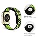 Ostart 38mm Replacement Band/Strap for Apple Watch Nike+, Sport Soft Silicone Wrist Strap with Ventilation Holes for iWatch Series 1 2,M/L Size(Black+Green)