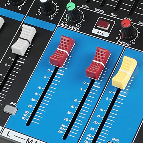 XTUGA Professional Audio Mixer Sound Board Console ES602 USB/MP3/Bluetooth Stage Audio Mixer Built-in Digital Effect Mixer Music Mixer 7 Channel Mixer +48Vpower (black)