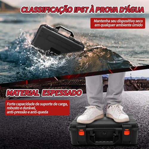 Mini Case, Mini Bolsa de Viagem, Estojo Mini, Estojo de Viagem à Prova d'Água em EVA Rígido, Ip67 À Prova D'Água, Espuma de Corte de Precisão Suporte, Adaptador de Tubo