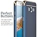 kwmobile Case for Samsung Galaxy J5 (2016) DUOS - Shockproof Protective Hard Case Back Cover with Chrome Frame - Dark Blue/Gold
