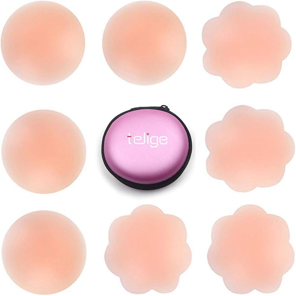 Telige Nipple Covers for Women Invisible Reusable Adhesive Silicone
