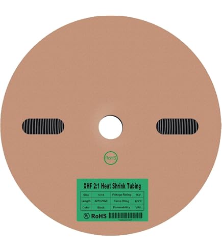 100 Feet Of Black 5/16" Heat Shrink Tubing - 2:1 Polyolefin Shrink Ratio